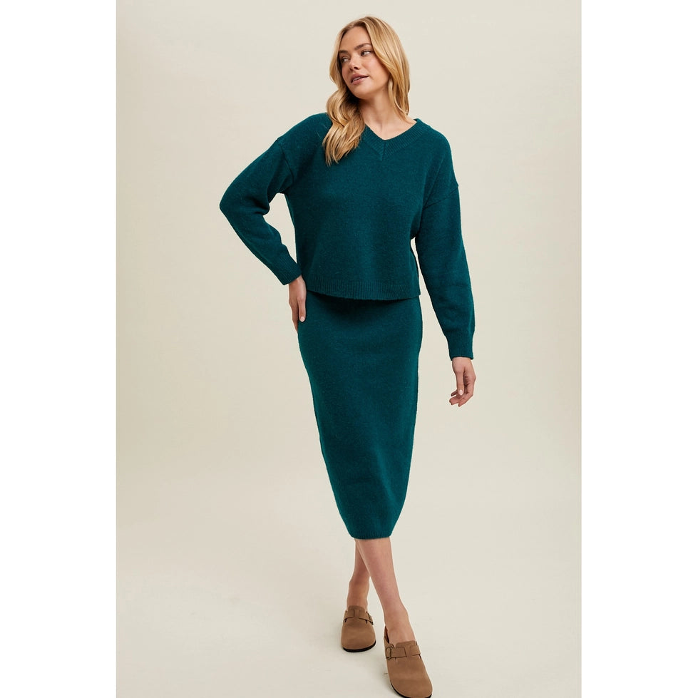 Brushed Midi Sweater Skirt