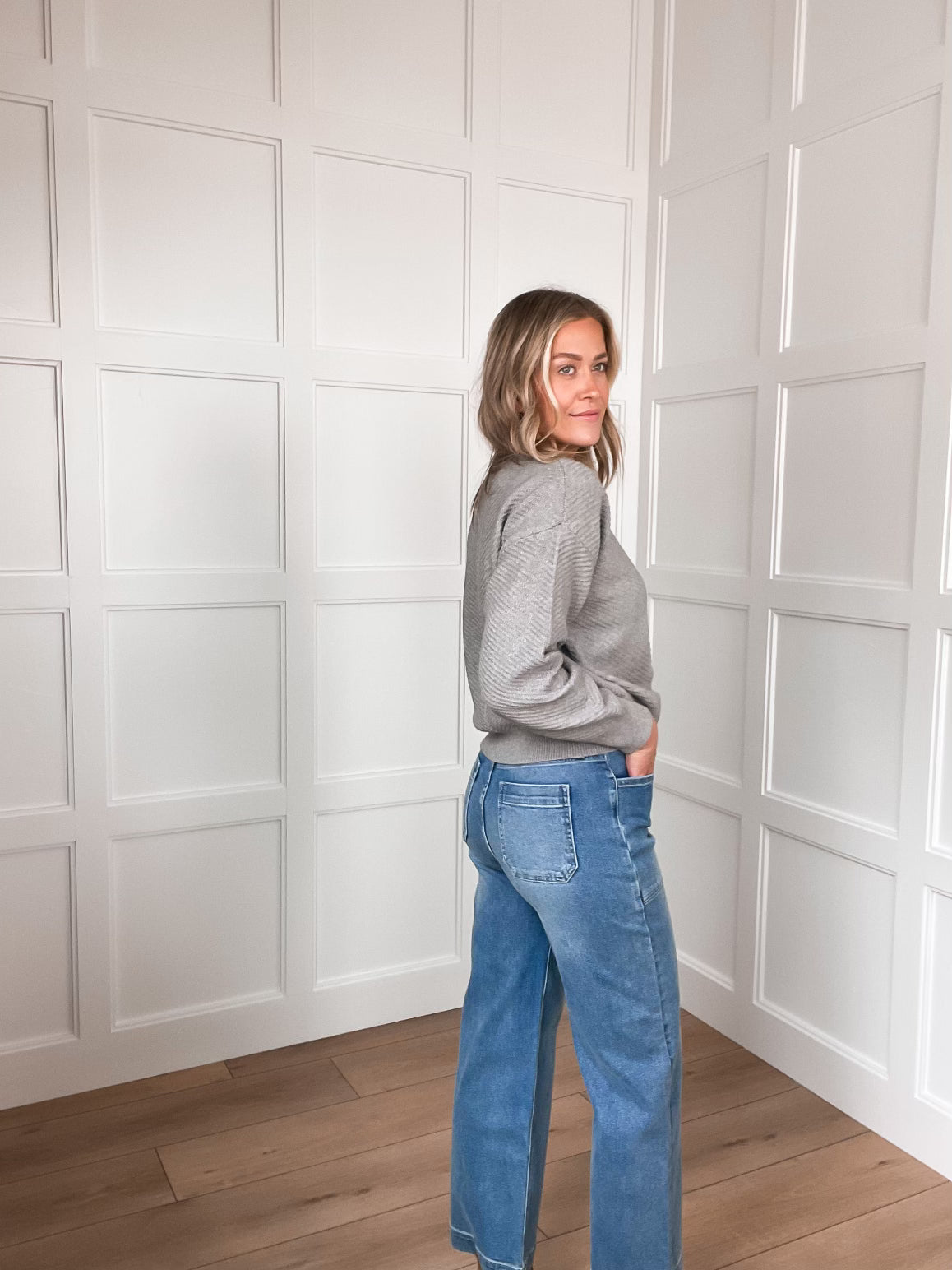 Textured Rib Knit Sweater