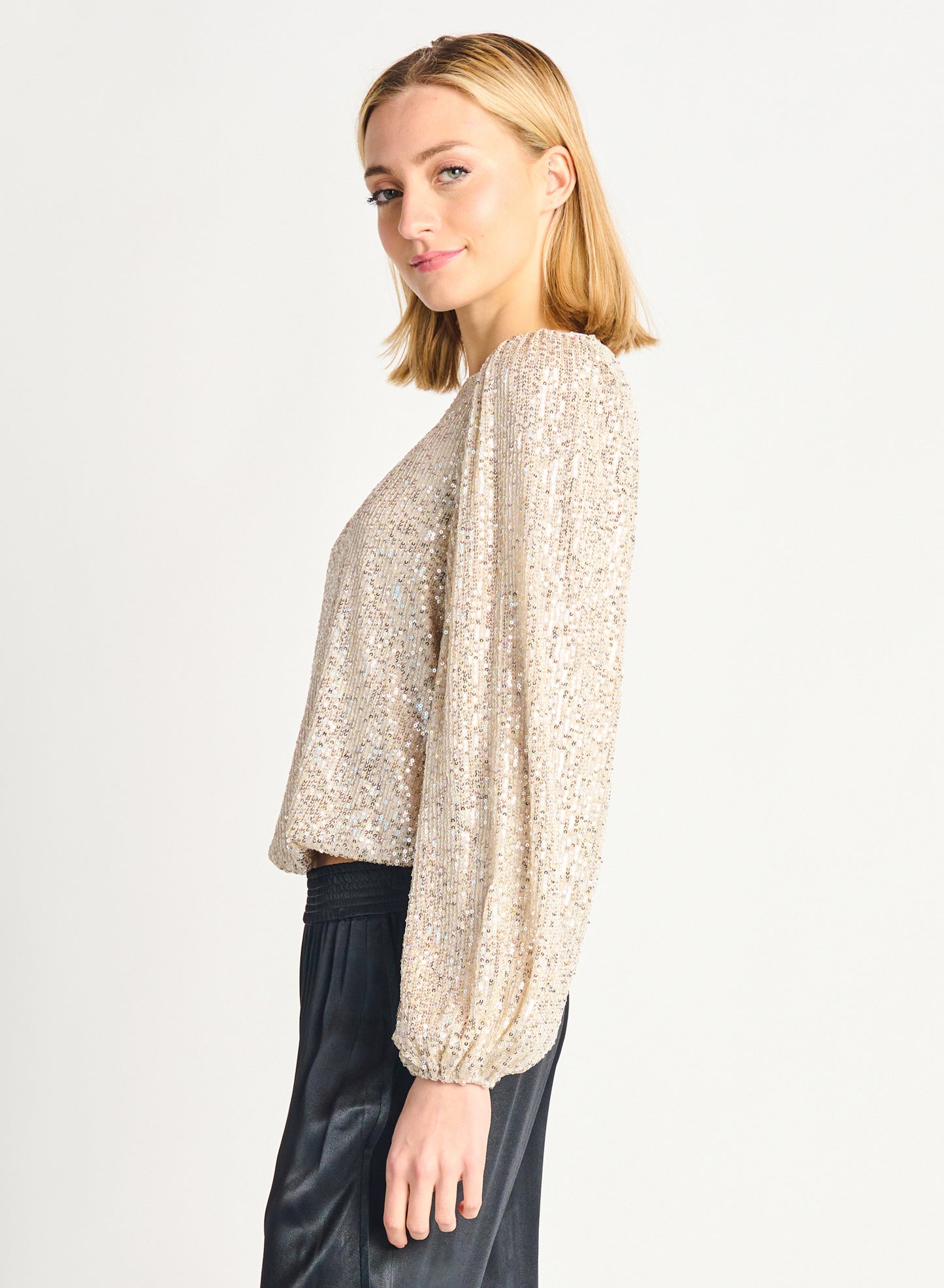 Elastic Sequin Top