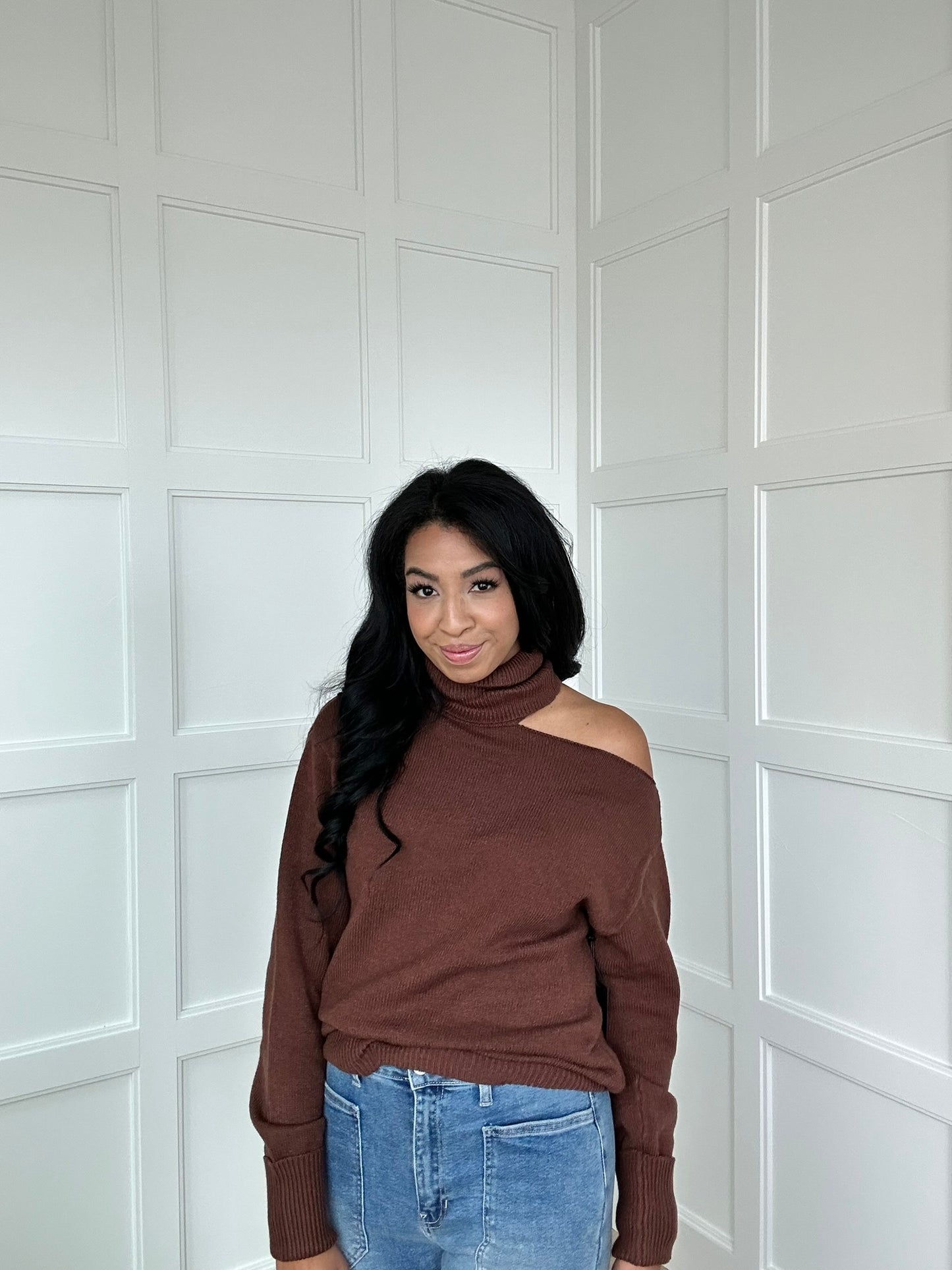 Turtleneck Cutout Sweater