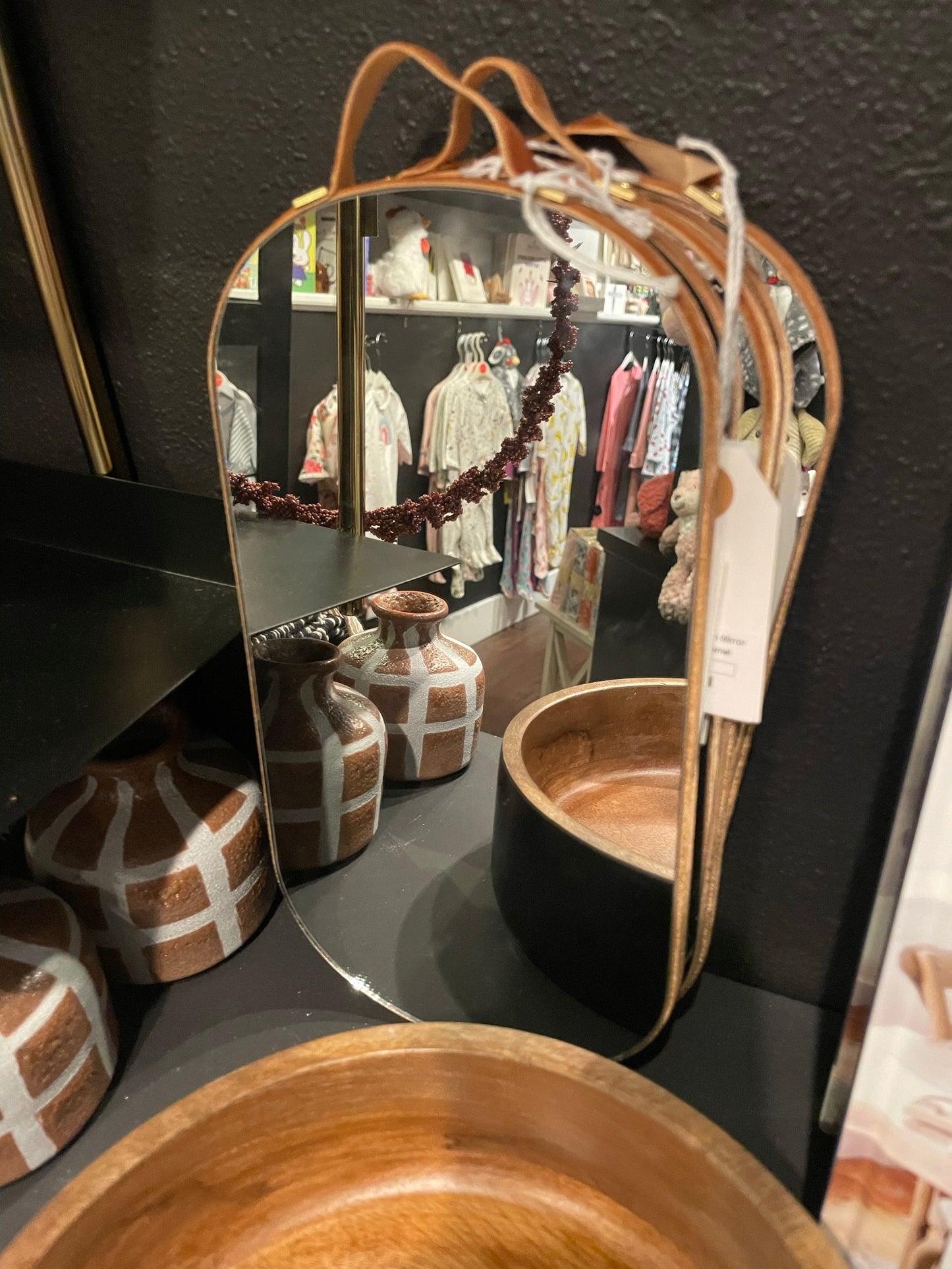 Large Velvet Trim Mirror