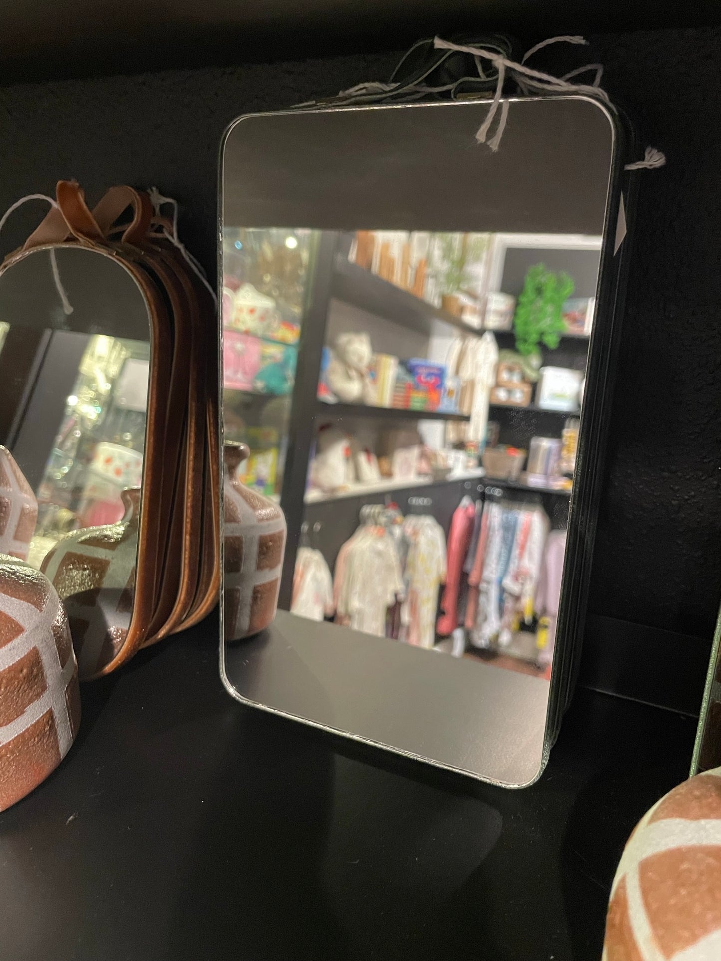 Large Velvet Trim Mirror