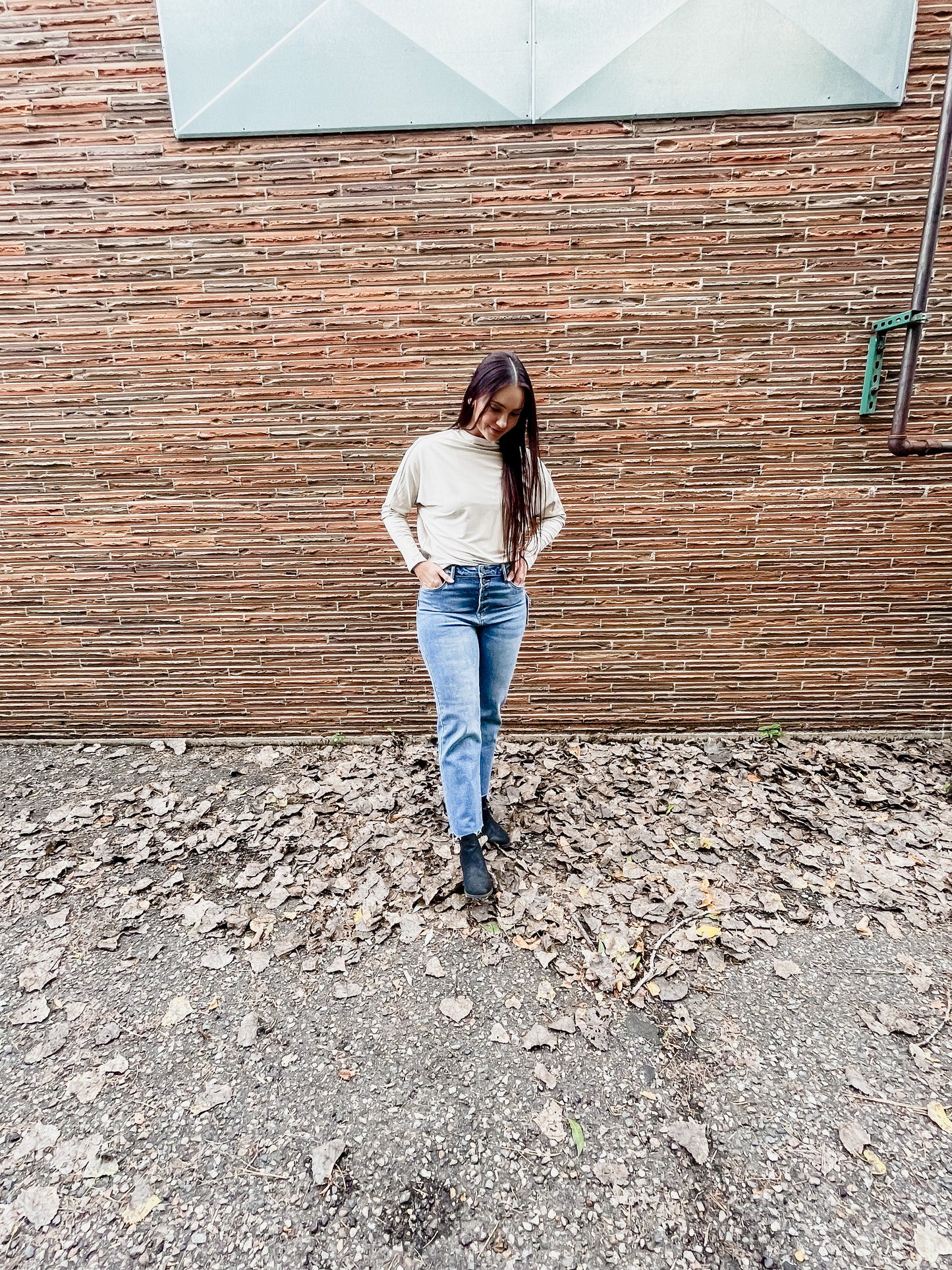Ribbed Mockneck Knit Top