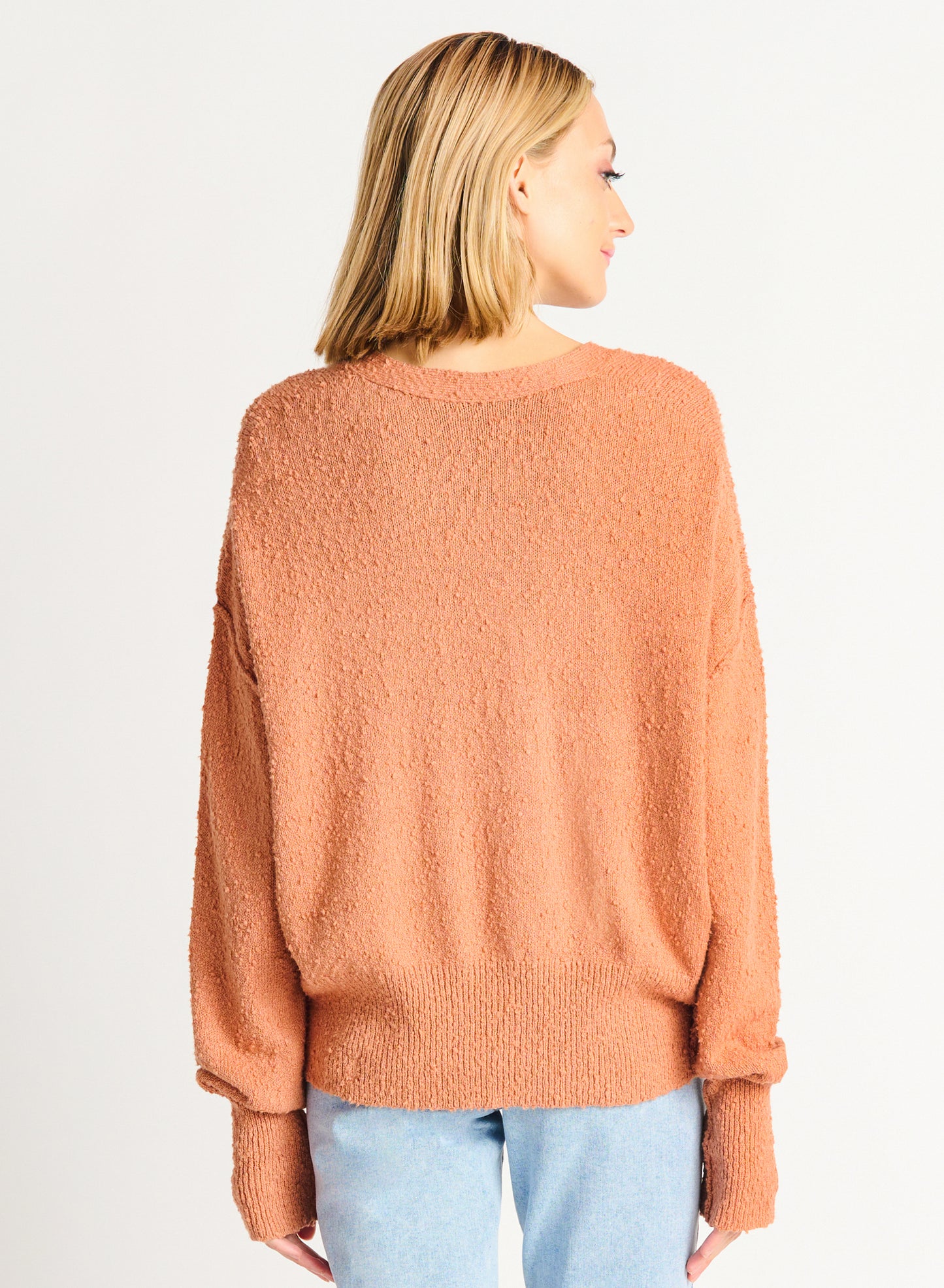 Boucle Button Front Cardigan