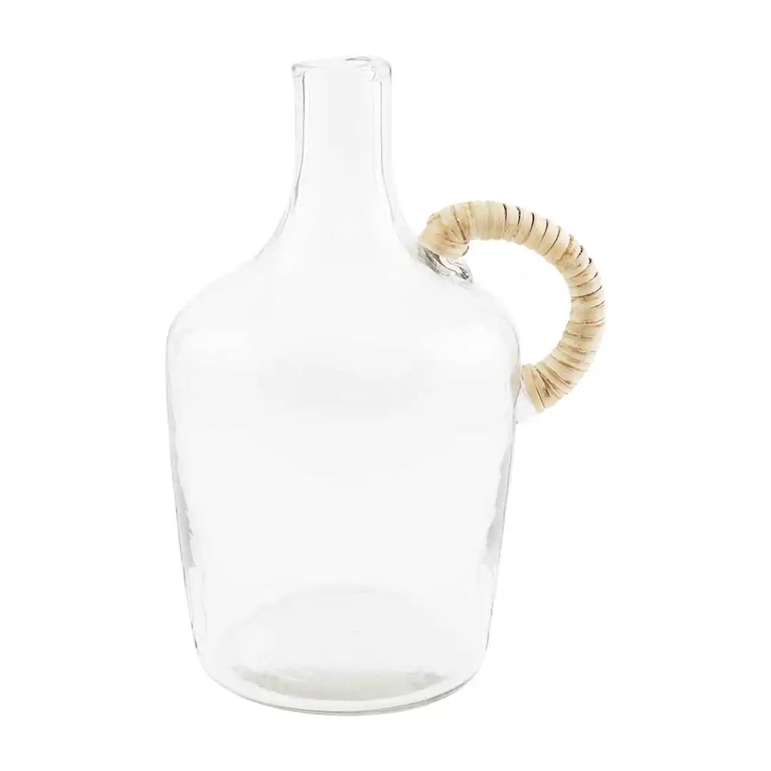 Glass Jug w/Wicker Handle