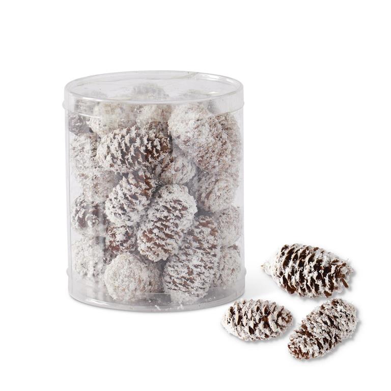 Glittered Flocked Long Pinecones
