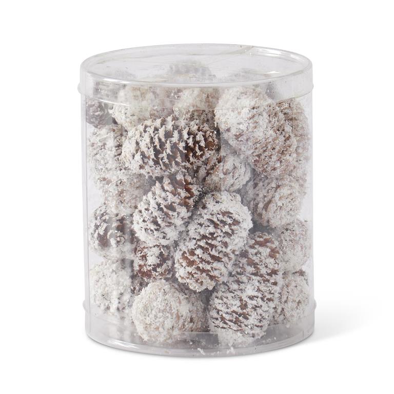 Glittered Flocked Long Pinecones