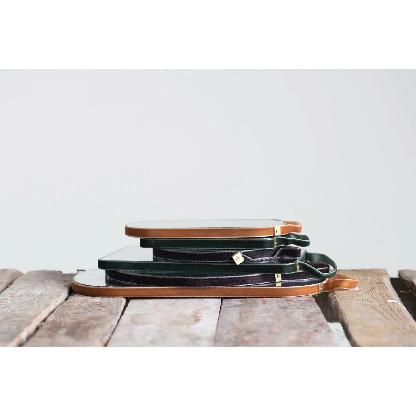 Large Velvet Trim Mirror