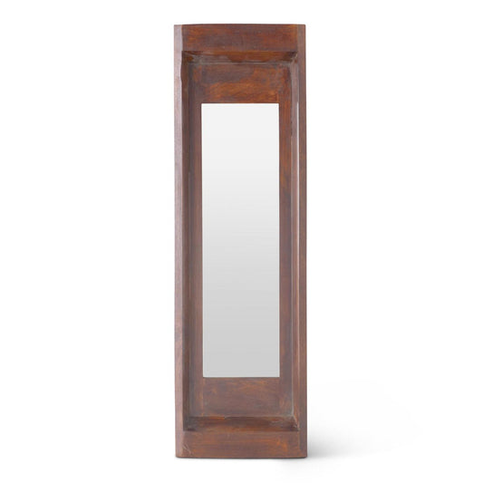 Rectangle Wood Tray Framed Wall Mirror