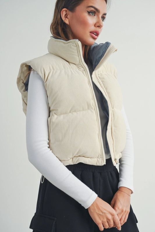 Corduroy Puffer Vest