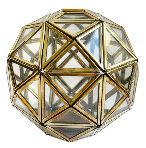 Hex Round Lantern w/Glass