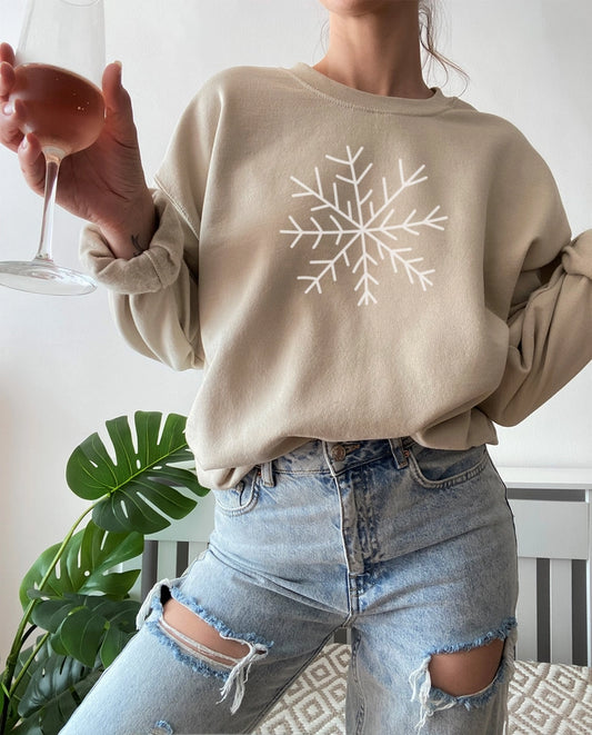 Long Sleeve Snowflake Sweatshirt
