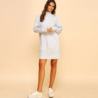 French Terry Zip Sweatshirt Dress