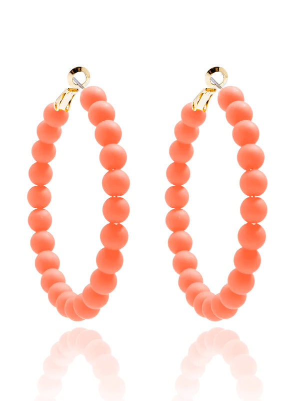 Medium Hoop Matte Bead Earrings