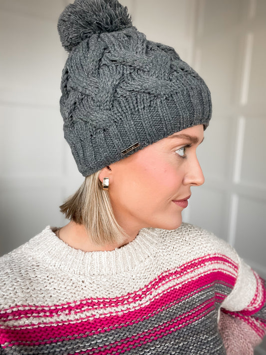 Cable Knit Hat fully Lined