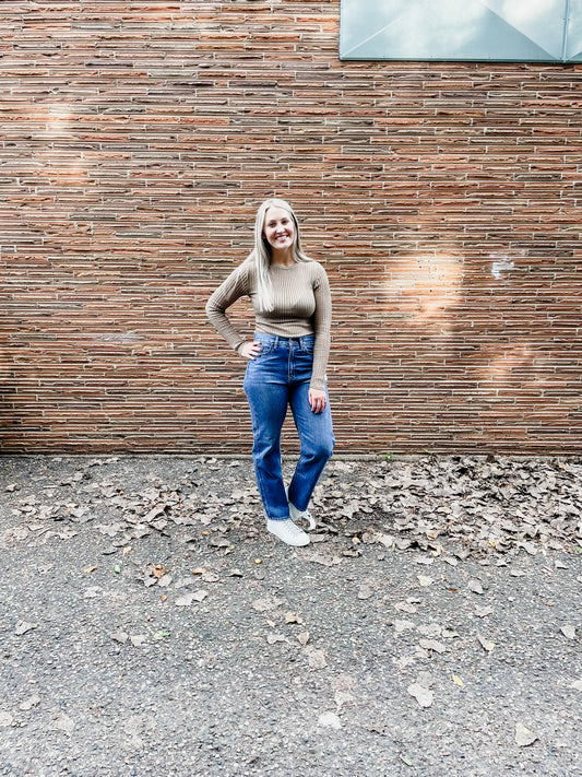 Mesh Ribbed Sweater Top