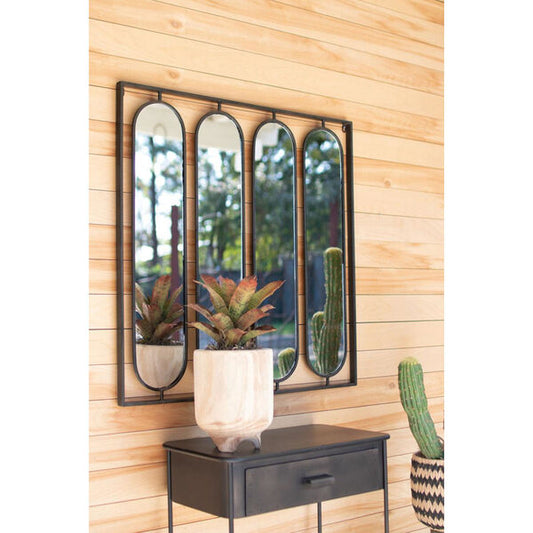 4-Oval Mirror w/Square Metal Frame