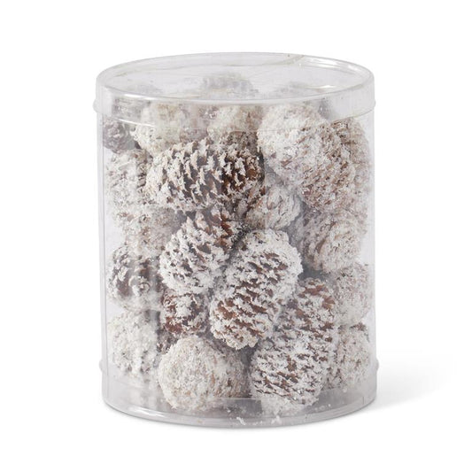 Glittered Flocked Long Pinecones