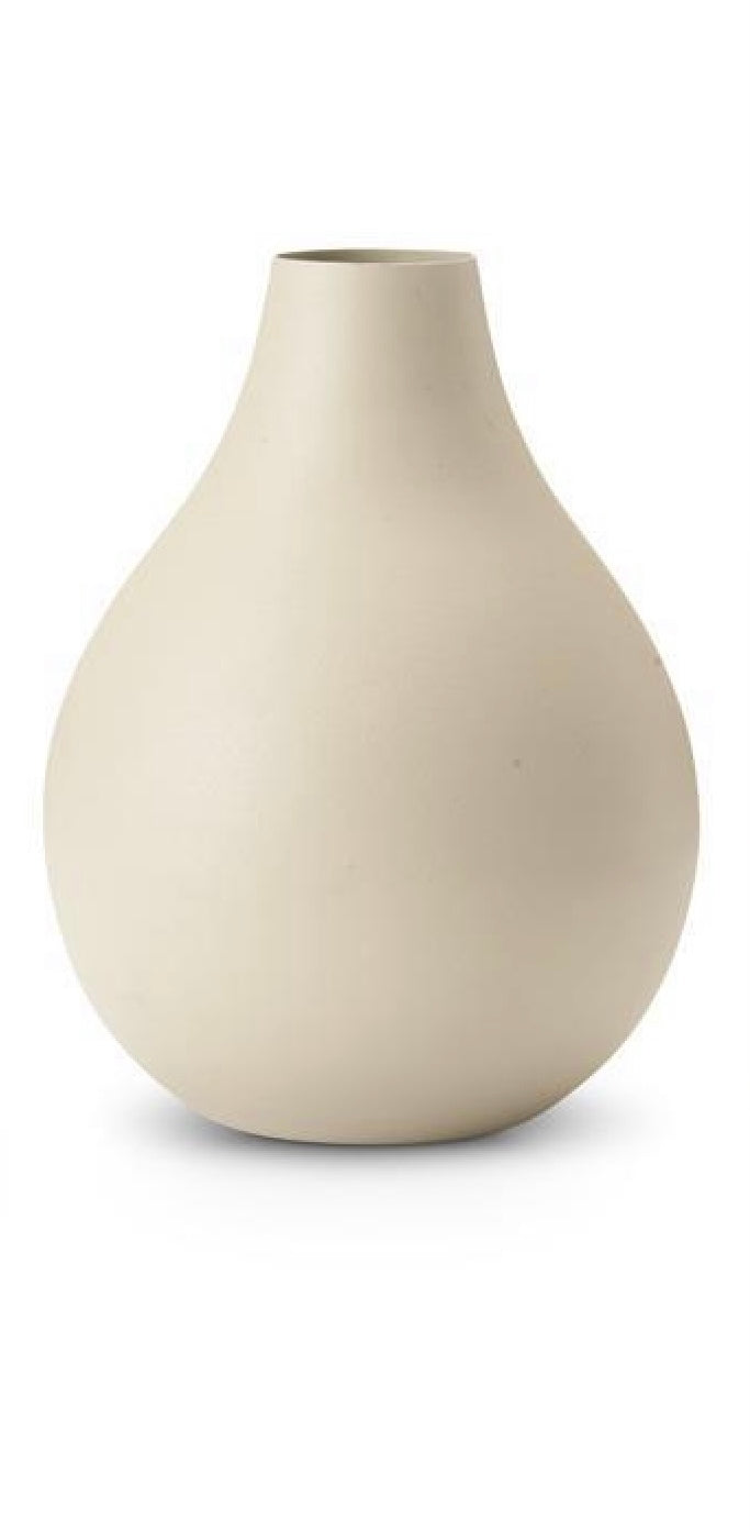 Ivory Matte Metal Vase