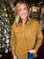 Long Sleeve Camel Denim Shacket