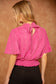 Short Sleeve Faux Suede Top w/Tie