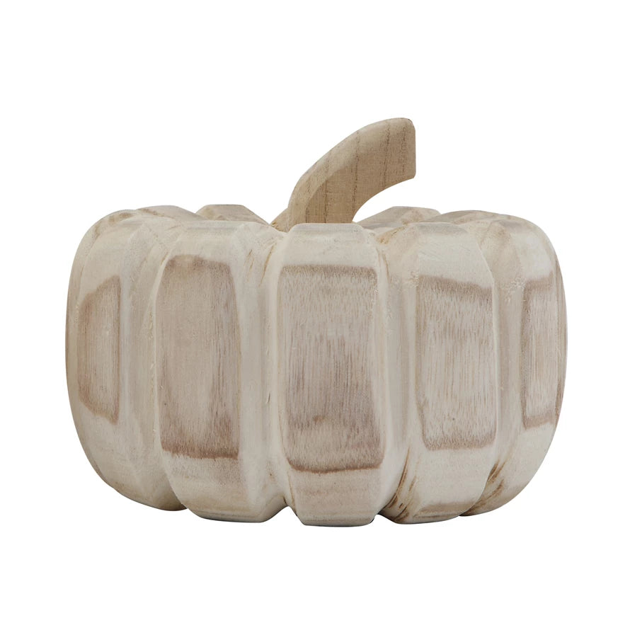 Wood Carved Pumpkin
