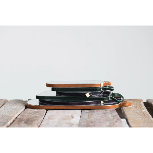 Large Velvet Trim Mirror