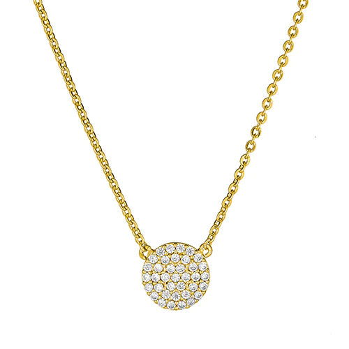 Cubic Zirconia Pave Circle Necklace
